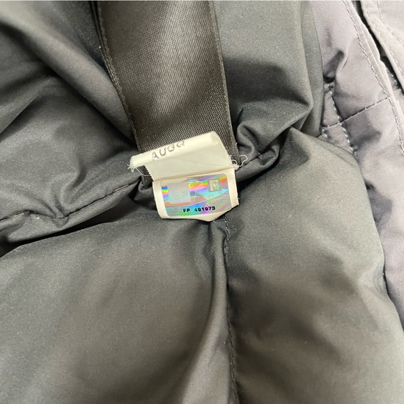 The North Face dark gray HyVent Belted Goose Down Parka Women's Hooded size M - Picture 10 of 11